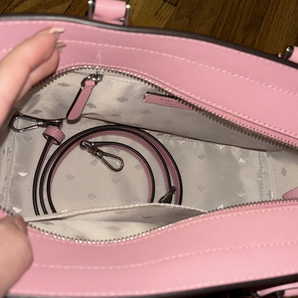 Kate Spade Cameron Monotone Medium Satchel Crossbody Bright Carnation MSRP $398 - Picture 5 of 11